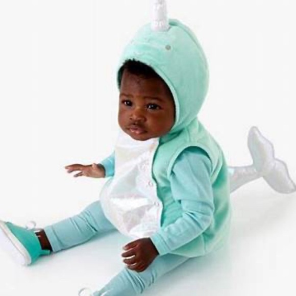 Pottery Barn Kids Blue Baby Narwhal Costume Size 0-6 months New with tags! - Picture 2 of 13
